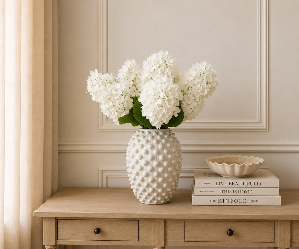 Real Touch White Paniculate Hydrangea Stem, 70cm