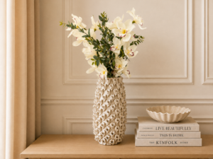 Real Touch White & Pink Cymbidium Orchid Stem, 91cm