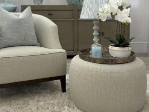 Pierre Ottoman in Lucerne Spa Fabric