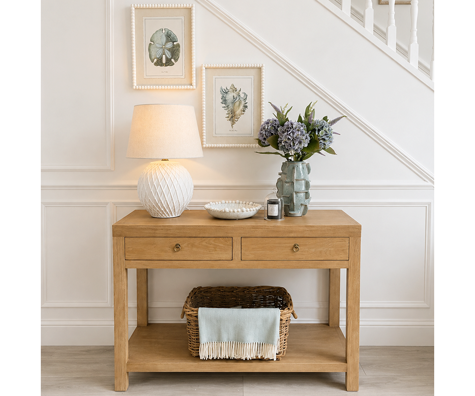 Hampstead Reclaimed Wood 2 Drawer Console Table, 120cm