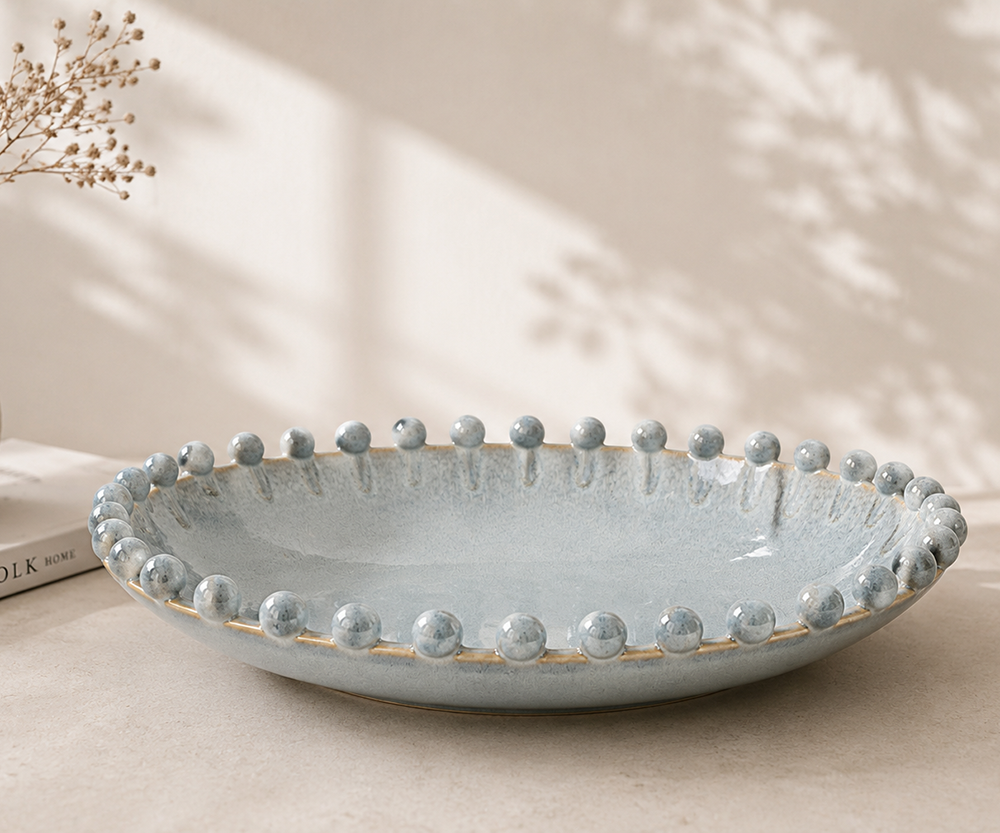 Bertie Oval Bobble Bowl - Ice Flow
