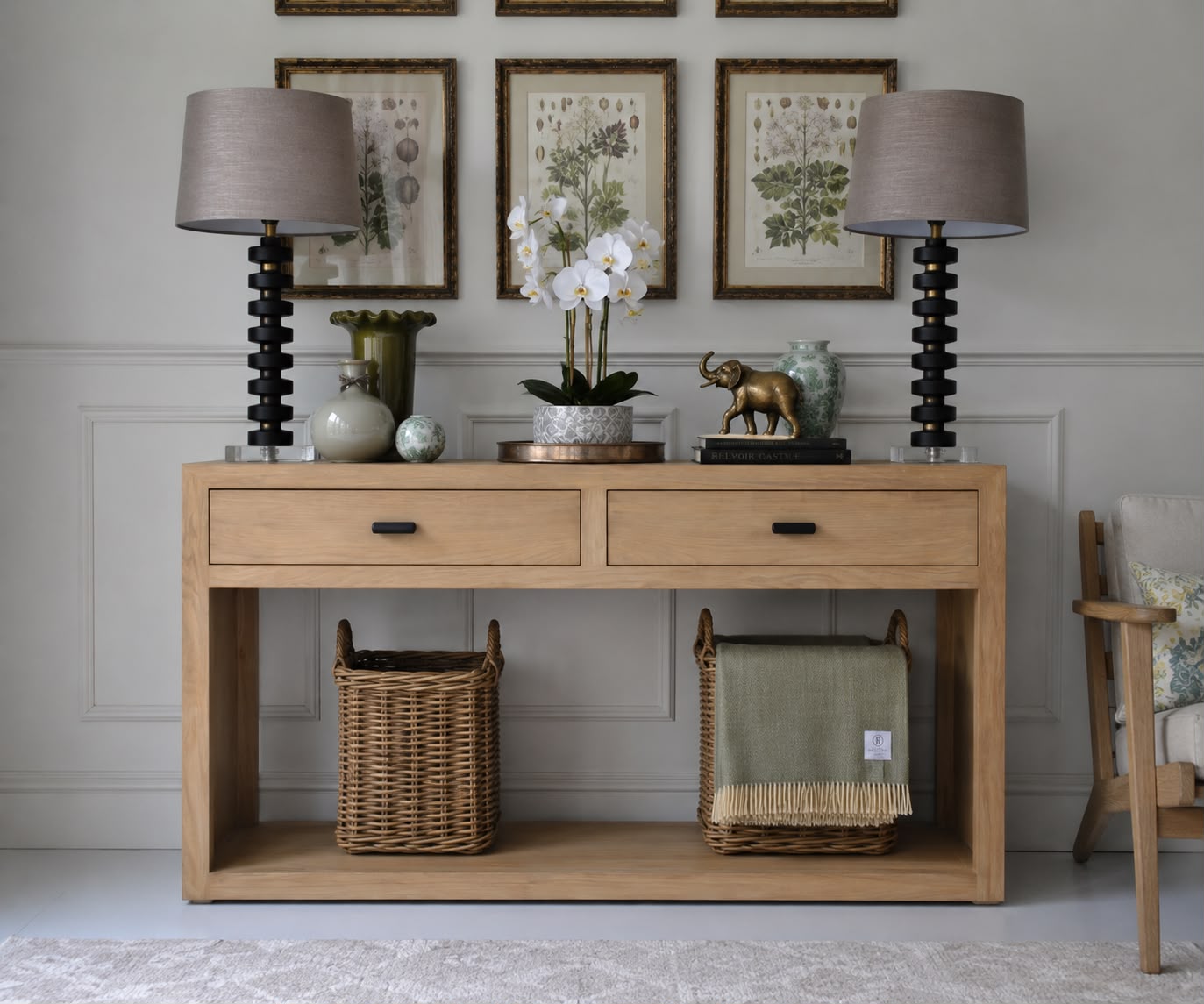 Hamptons 2 Drawer Console Table