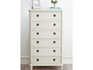 Anna Tall Chest of 6 Drawers in Chalk Grey