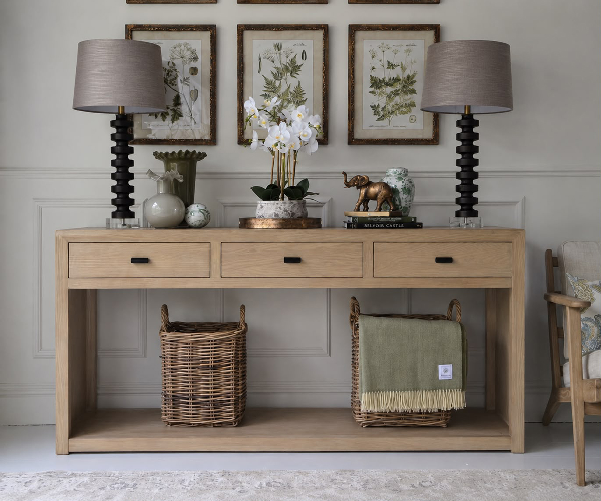 Hamptons 3 Drawer Console Table