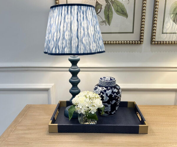 Tabitha Lamp & Shade in Ikat Indigo