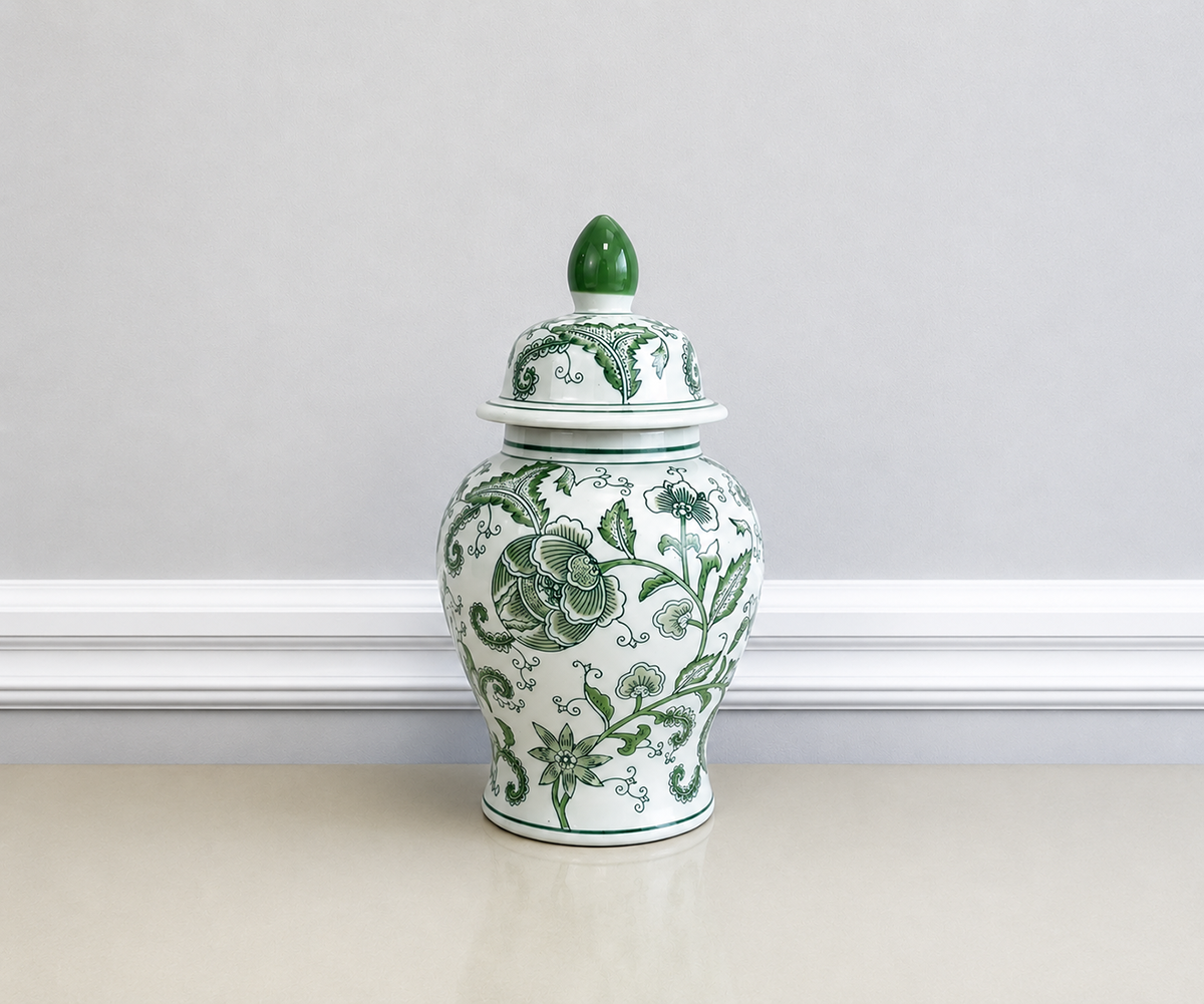 Tropical 12" Ginger Jar with Lid