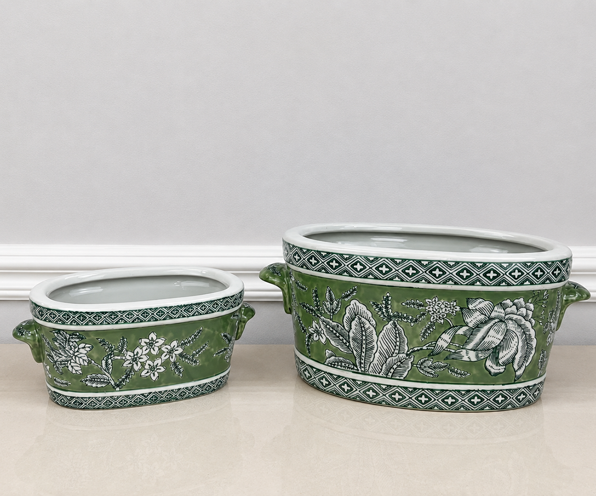 Botanical - Set of 2 Oval Planters