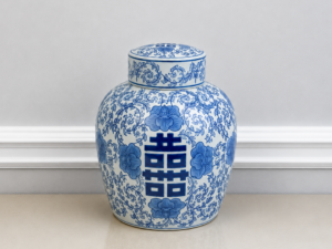 8.5" Double Happiness Jar with Lid