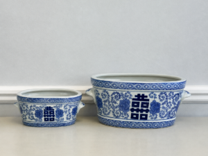 Double Happiness - Set of 2 Oval Planters