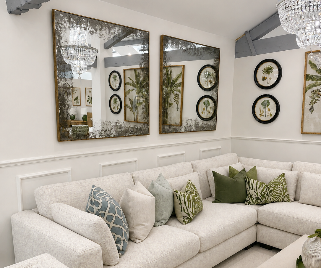 Square Sydney Mirror with Distressed Edge, 110cm
