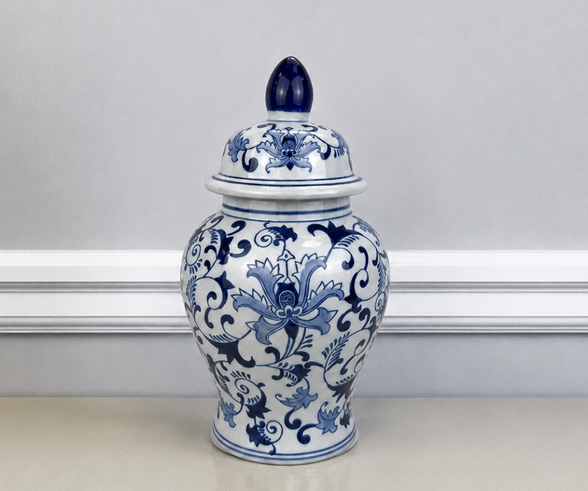 Mandarin 12" Ginger Jar with Lid