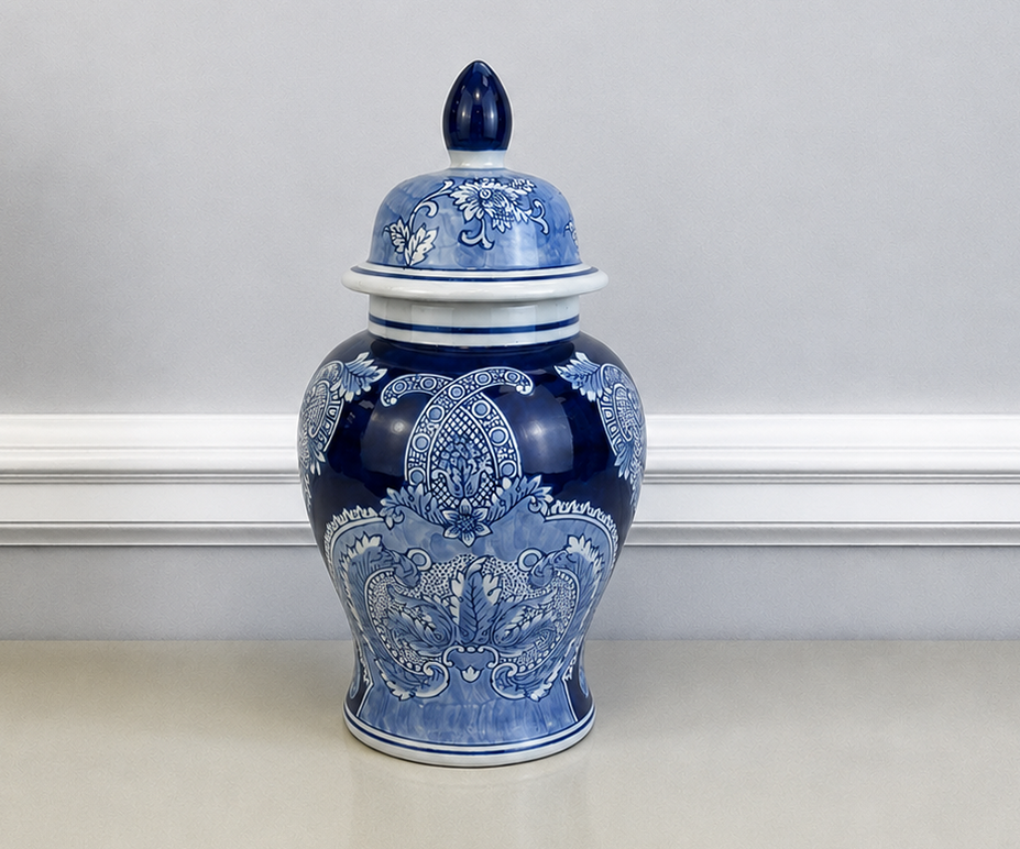Paisley 12" Ginger Jar with Lid