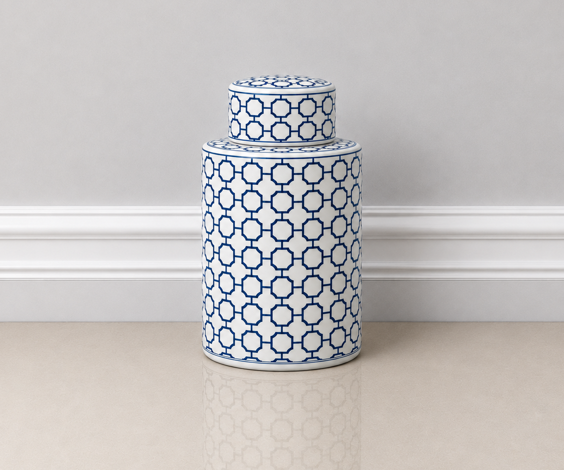 Hamptons 14" Cylinder Jar with Lid
