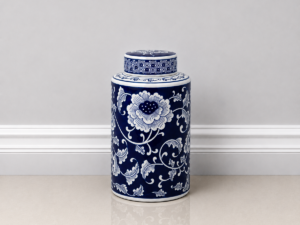 Lotus 10" Cylinder Jar with Lid