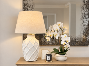 PRE-ORDER - Finola Lamp & Shade in Lucent White