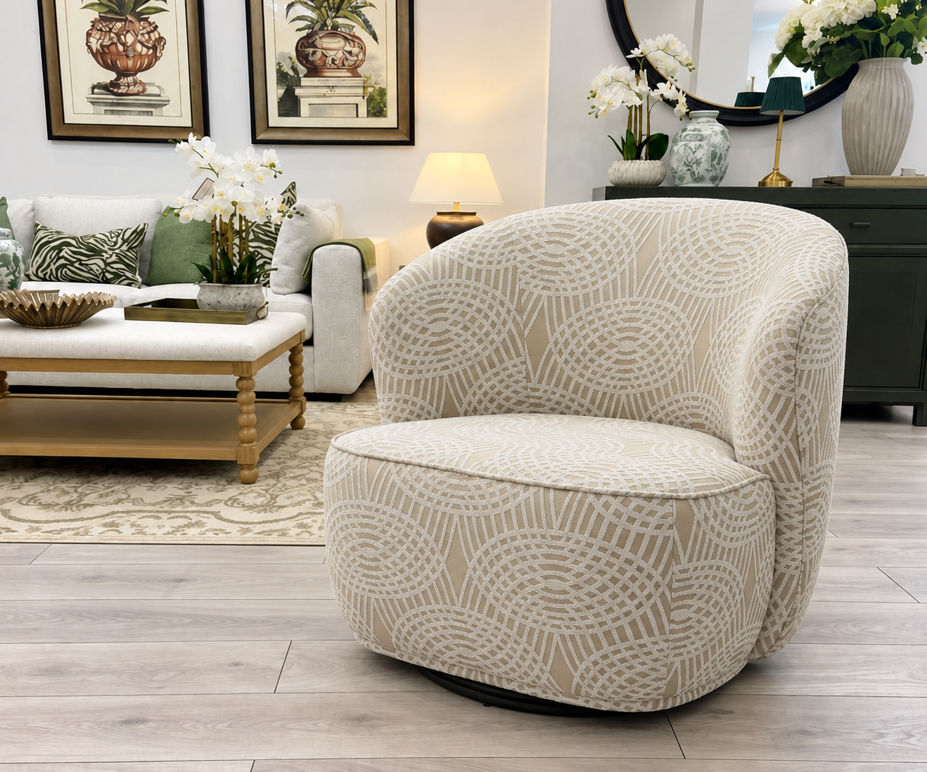 PRE-ORDER - Clara Swivel Chair in Mondello Sand