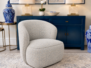 PRE-ORDER - Clara Swivel Chair in Palermo Ocean