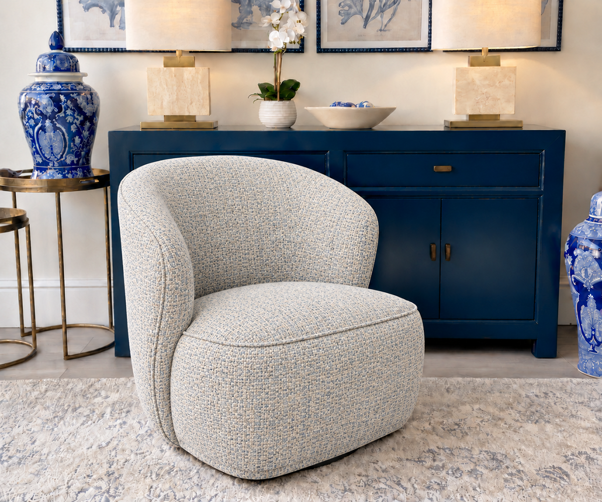 PRE-ORDER - Clara Swivel Chair in Palermo Ocean