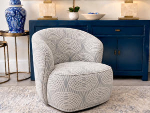 PRE-ORDER - Clara Swivel Chair in Mondello Silver